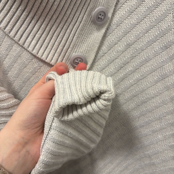 Laura Light Gray Ribbed Cowl Neck Sweater - Picture 5 of 8